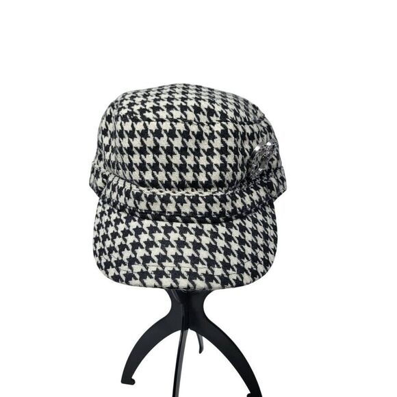 Disney Parks Authentic Black White Houndstooth Newsboy Cap Rhinestone Mickey - Picture 9 of 9